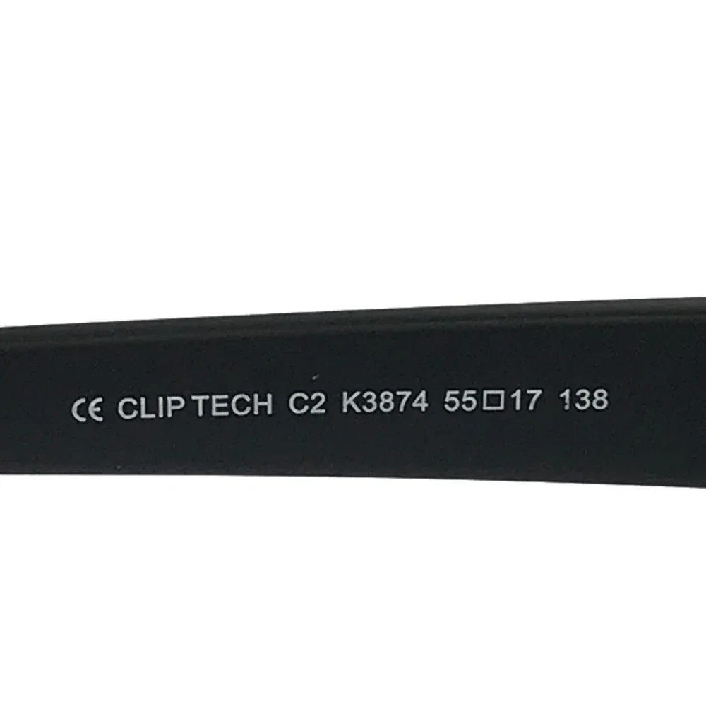 Clip Tech Choices Eyeglasses Frames K3874 C2 Black Rectangle Full Rim 55-17-38